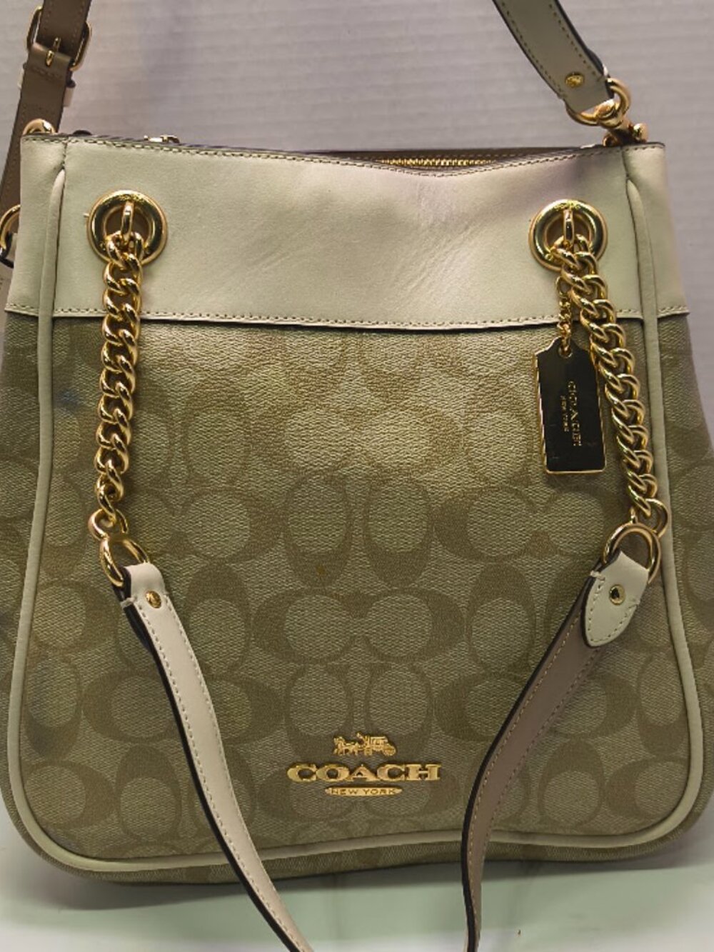 Coach C8152 Cammie Chain Bucket Bag In Signature Canvas Smooth Leather - Picture 4 of 15